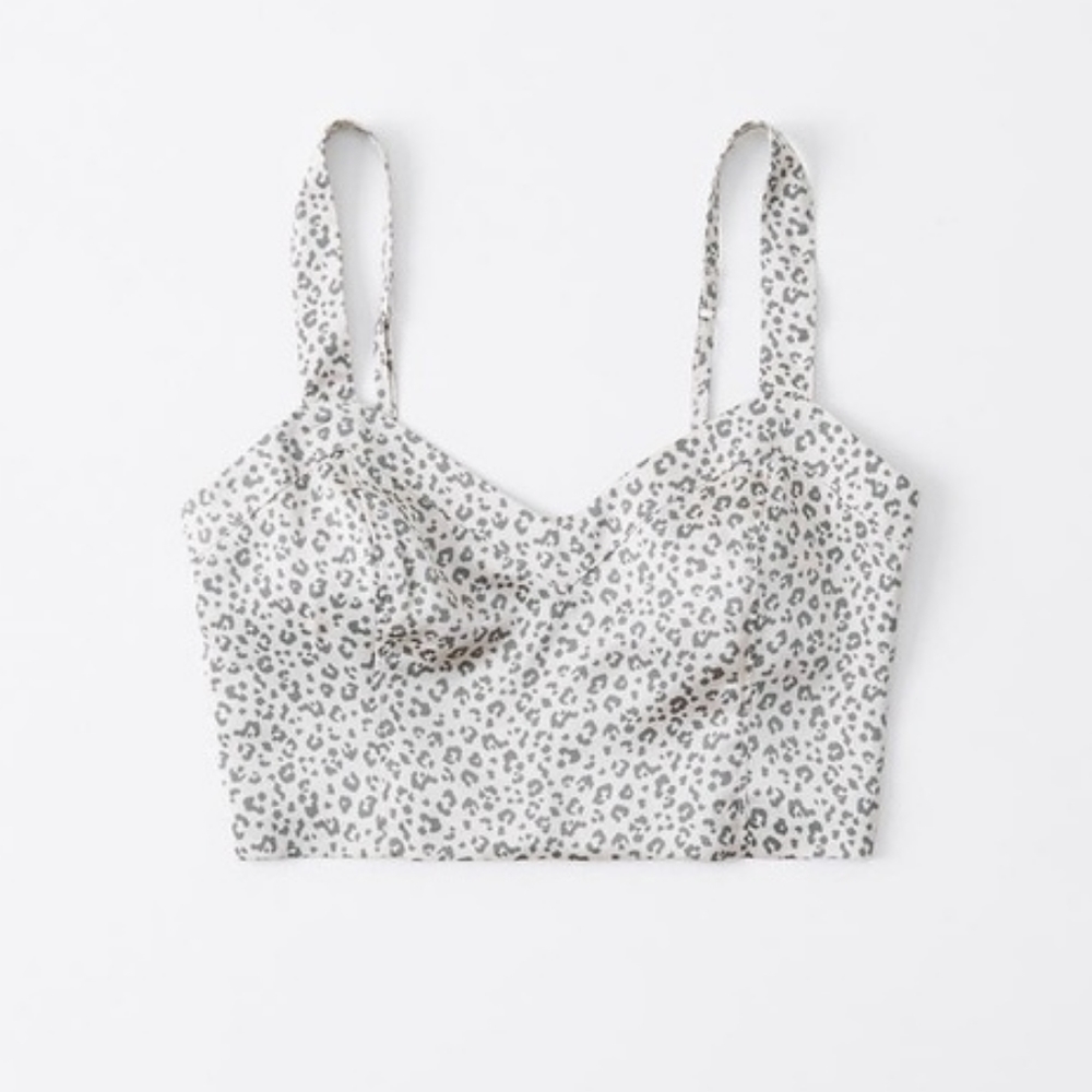NWT Satin Leopard Crop Top